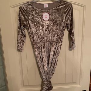 Gold velvet floor length dress